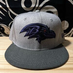 Baltimore Ravens New Era 7 1/2 Grey Purple Fitted Hat